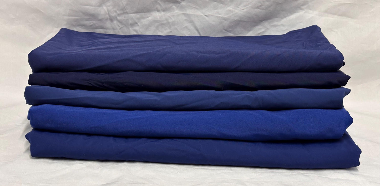 Nylon Spandex Tricot Solid Swimwear Activewear Fabric By The Yard Dark Blue Shades Hue