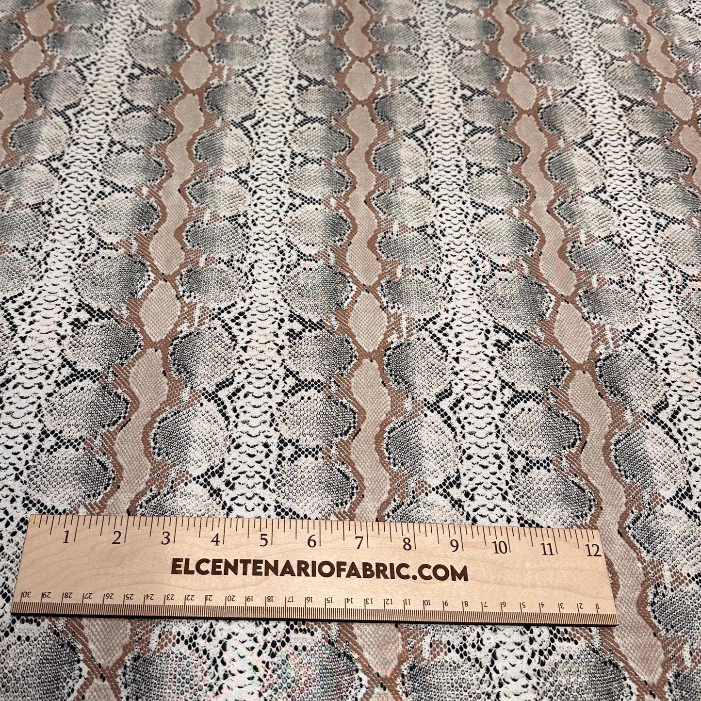 4 Way Stretch Print Nylon Spandex Fabric By The Yard Tricot Swim Wear Bikini Active Wear Snake Skin Reptile Anaconda Beige Tan Black