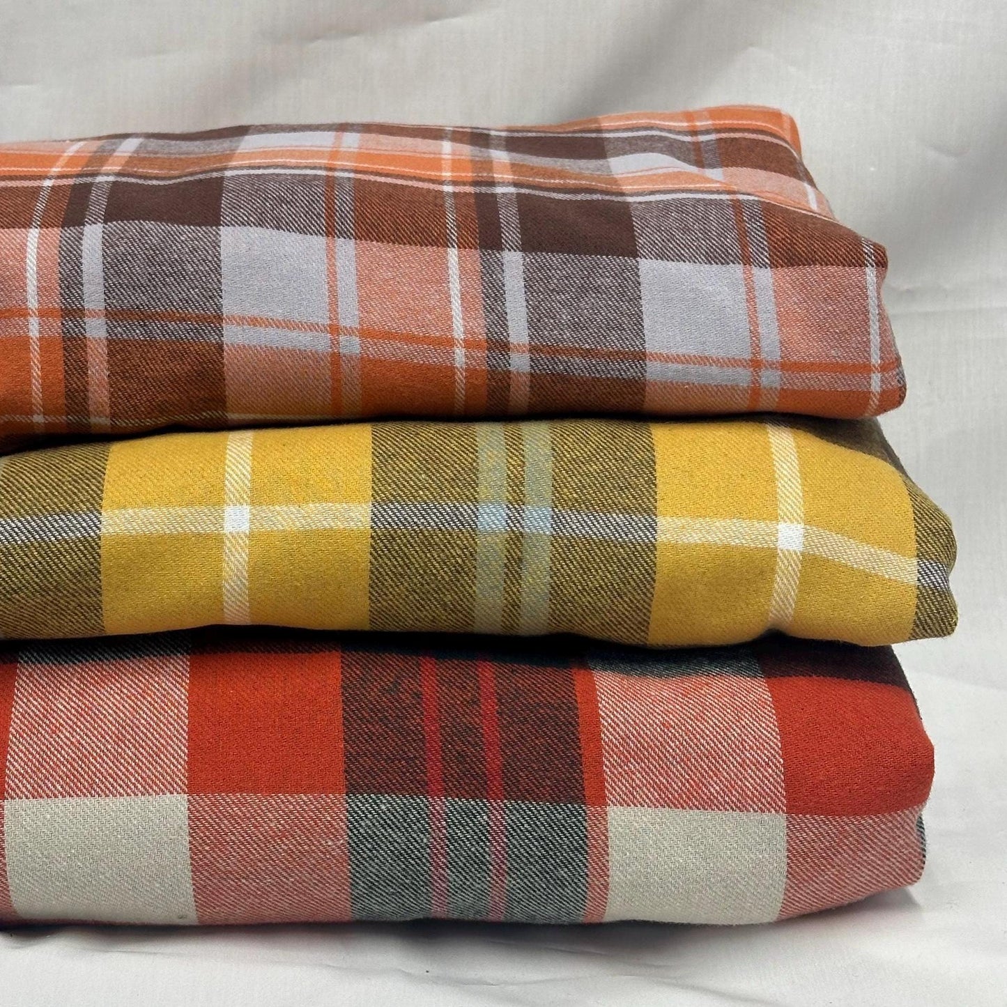 100% Cotton Brushed  Flannel Gingham Checkered Big Plaid