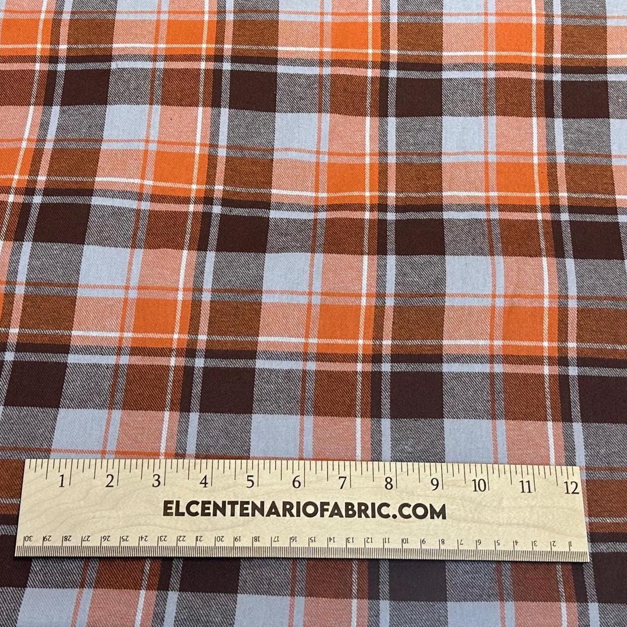 100% Cotton Brushed  Flannel Gingham Checkered Big Plaid