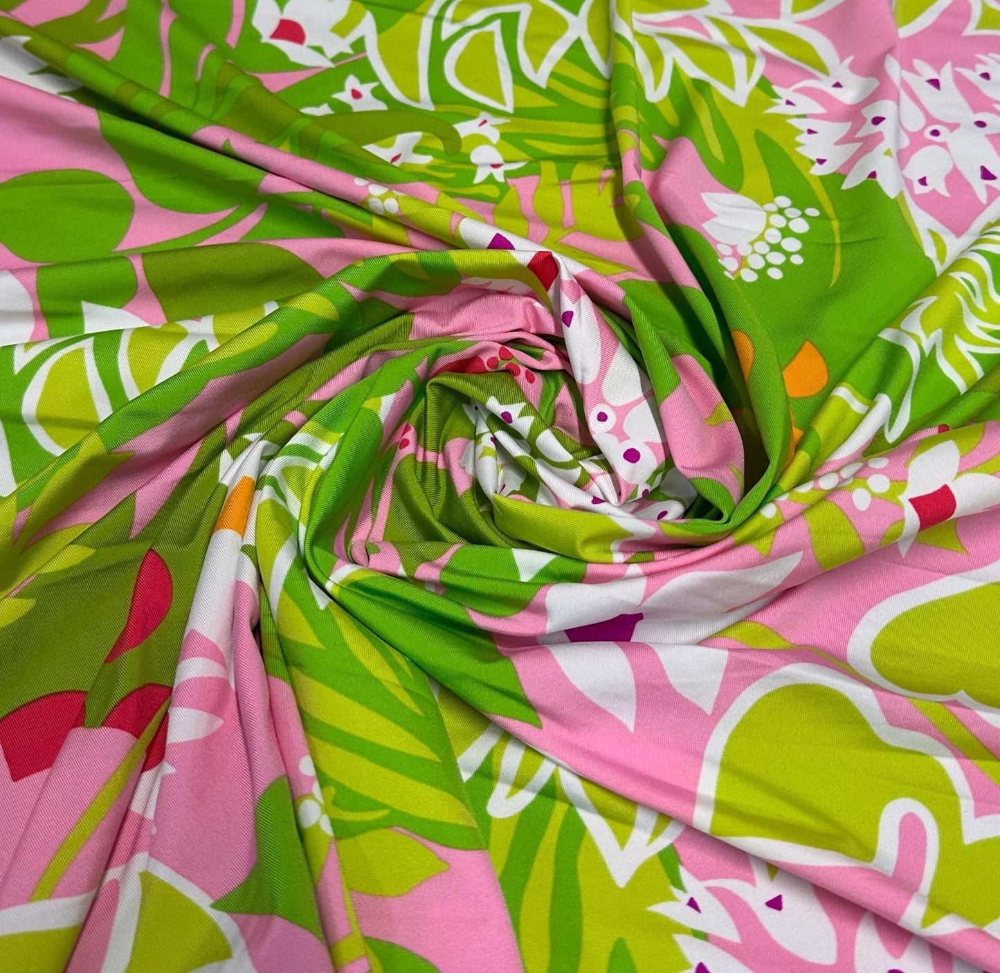 4 Way Stretch Print Nylon Spandex Fabric By The Yard Tricot Swim Wear Bikini Active Wear Tropical Floral Geometric Pink Green Flower