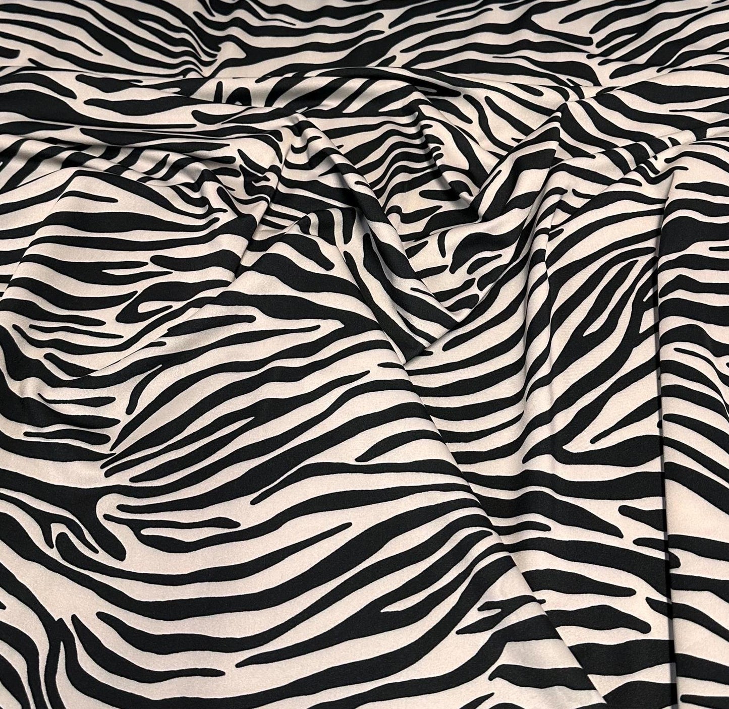 4 Way Stretch Print Nylon Spandex Fabric By The Yard Tricot Swim Wear Bikini Active Wear Black White Zebra Animal Print