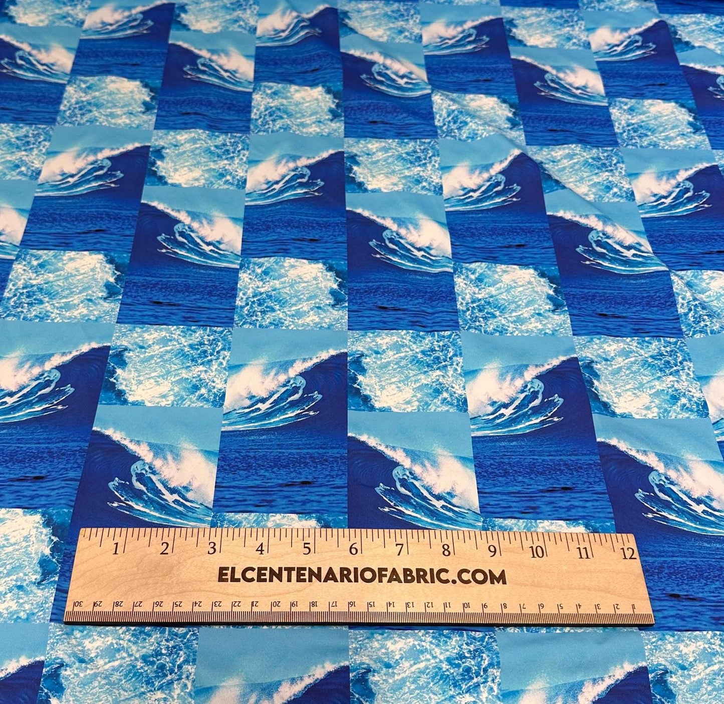 4 Way Stretch Print Nylon Spandex Fabric By The Yard Tricot Swim Wear Bikini Active Wear Abstract Wave Water Patchwork 260 GSM