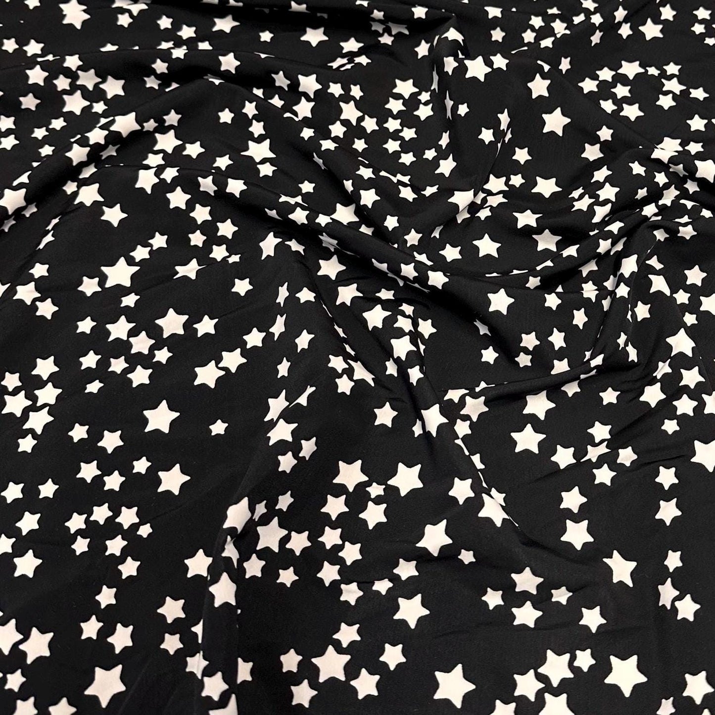 4 Way Stretch Print Nylon Spandex Fabric By The Yard Tricot Swim Wear Bikini Active Wear Star Galaxy Print Black White