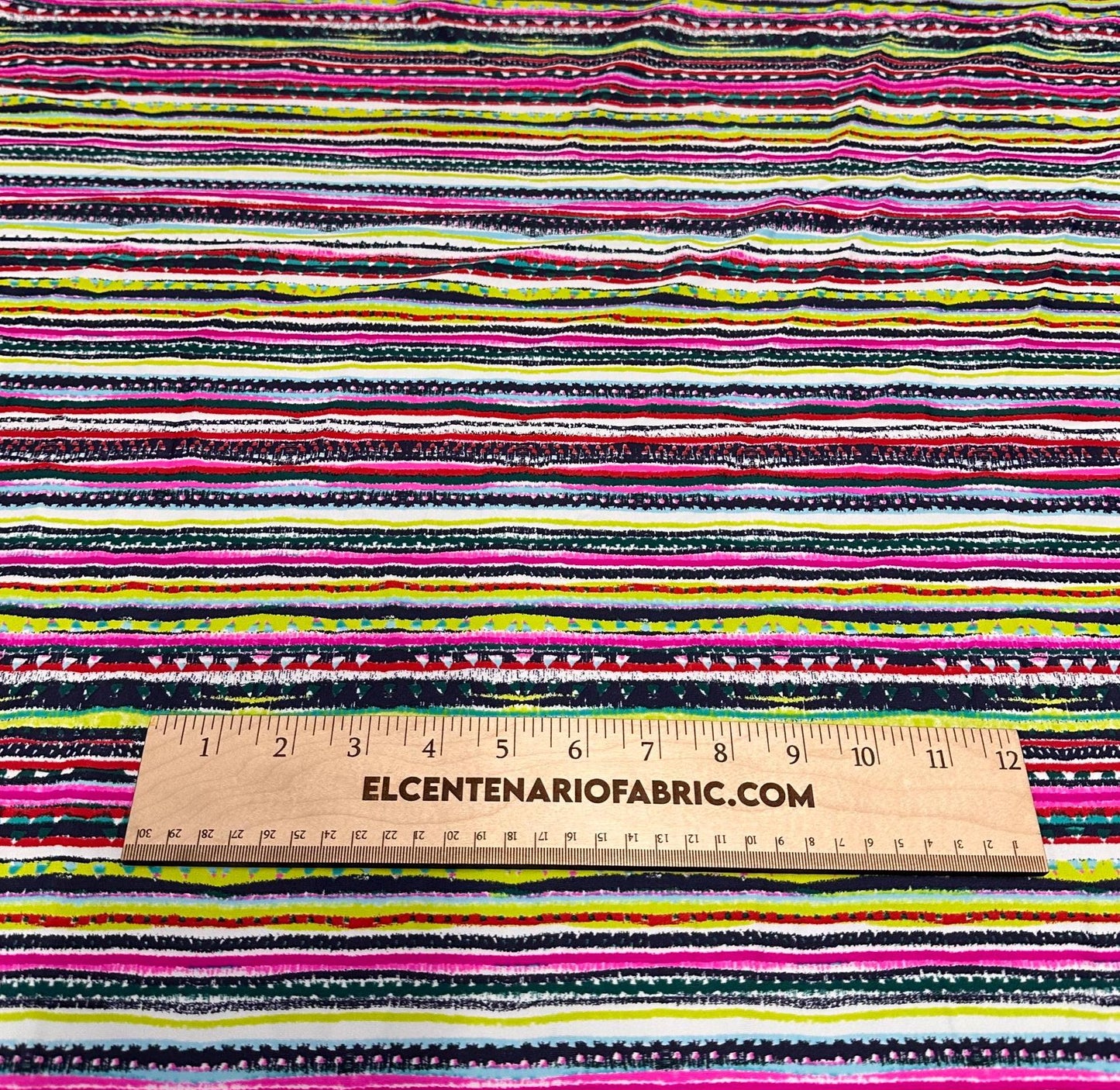 4 Way Stretch Print Nylon Spandex Fabric By The Yard Tricot Swim Wear Bikini Active Wear Multi Color Stripe Geometric Kiwi Magenta Rustic