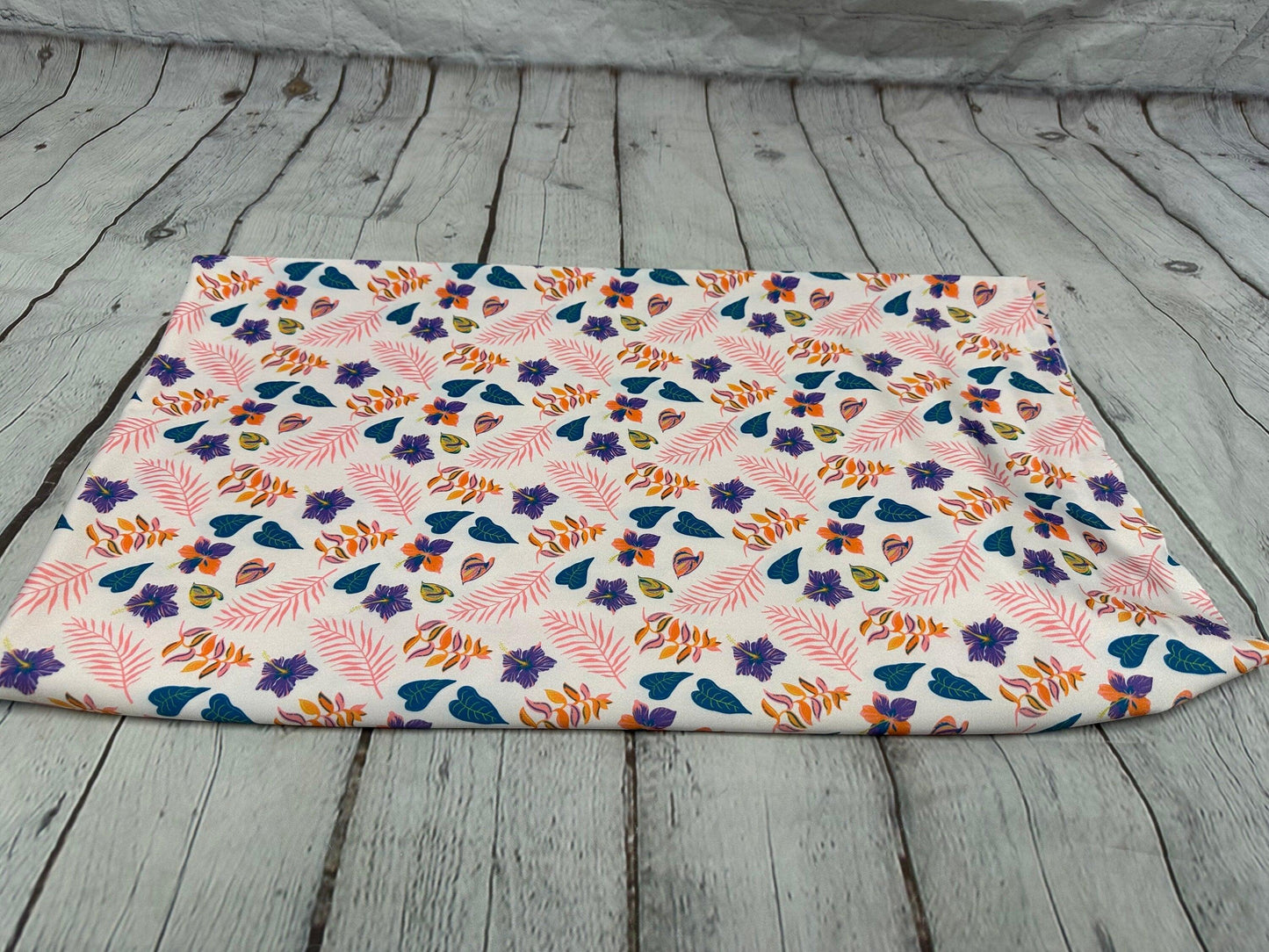 4 Way Stretch Print Spandex Fabric By The Yard Tricot Swim Wear Bikini Floral Multi Color Purple Tone Flower Print 280 GSM