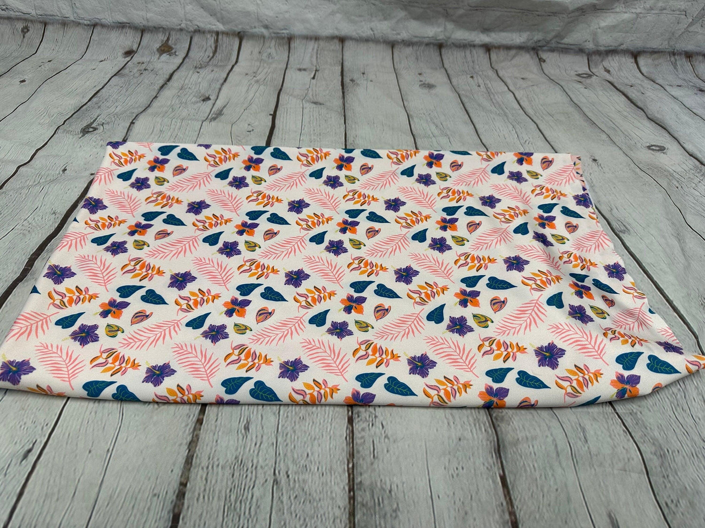 4 Way Stretch Print Spandex Fabric By The Yard Tricot Swim Wear Bikini Floral Multi Color Purple Tone Flower Print 280 GSM