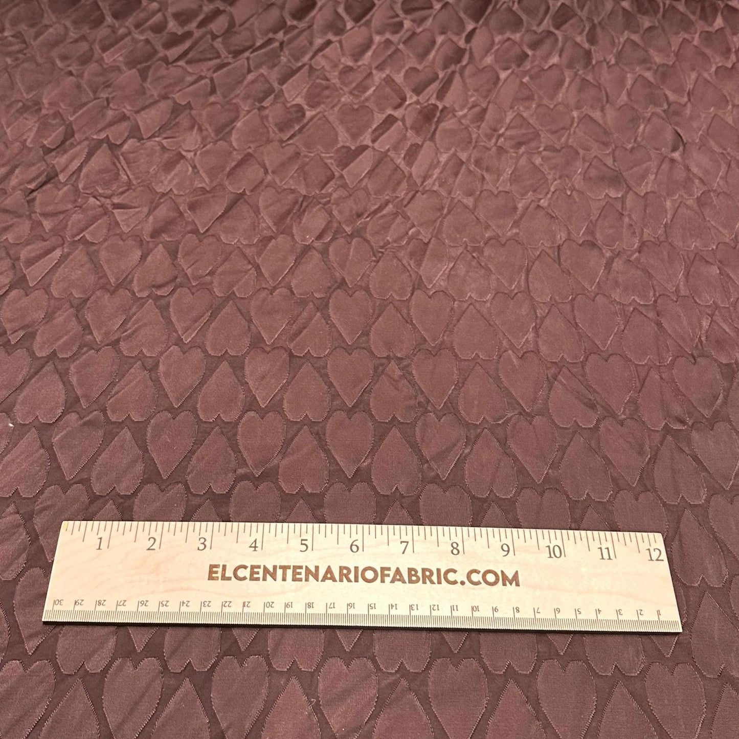 4 Way Stretch Print Nylon Spandex Fabric By The Yard Tricot Swim Wear Bikini Active Wear Embossed Heart Texture Eyelet Brown