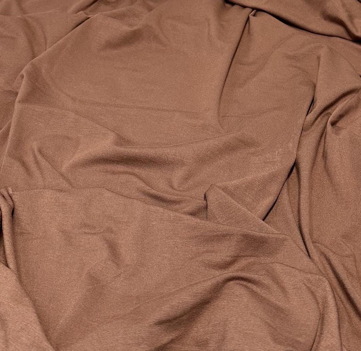 New Colors! 4-Way Stretch Bamboo Fabric| Soft Bamboo Spandex | Fabric By The Yard | For Dresses, Cardigans and Blouses | Nude Taupe Hues