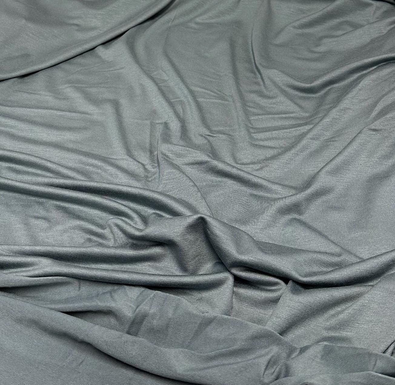 New Colors! 4-Way Stretch Bamboo Fabric| Soft Bamboo Spandex | Fabric By The Yard | For Dresses, Cardigans and Blouses | Denim Sages Colors