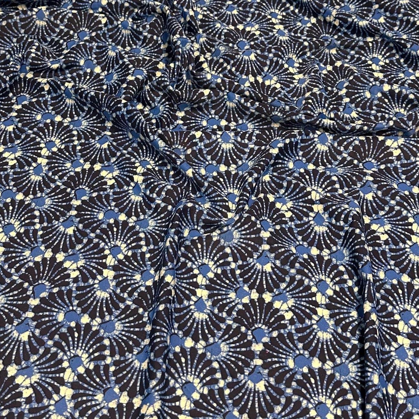 4 Way Stretch Print Nylon Spandex Fabric By The Yard Tricot Swim Wear Bikini Active Wear Geometric Assorted Abstract Shape Rustic Navy