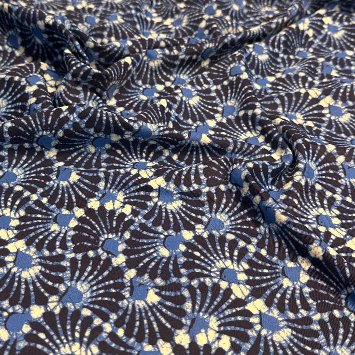 4 Way Stretch Print Nylon Spandex Fabric By The Yard Tricot Swim Wear Bikini Active Wear Geometric Assorted Abstract Shape Rustic Navy