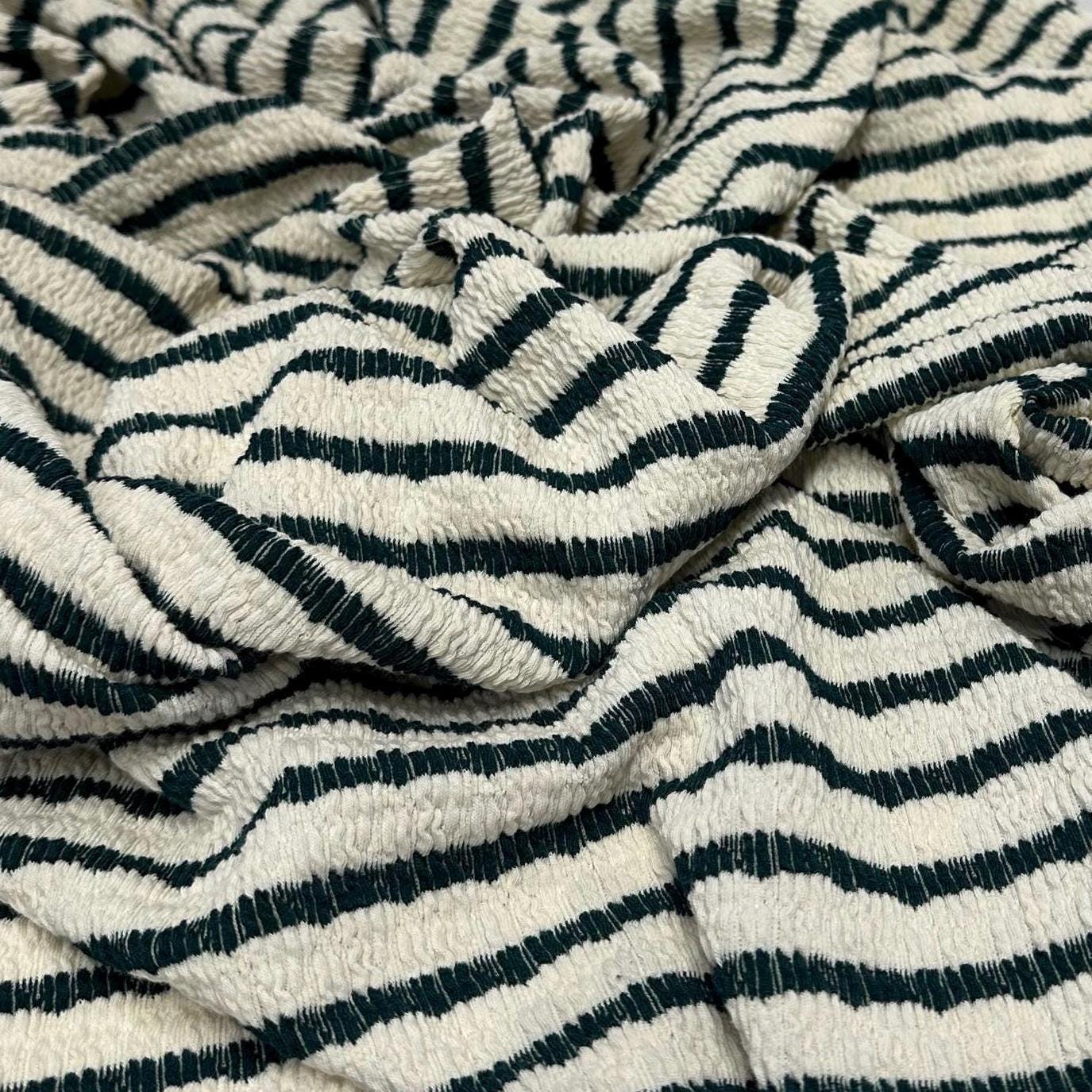 NEW COLORS! Stripe Rib Wave Knit Spandex Fabric By The Yard Cable Knit Spandex Texture Knit