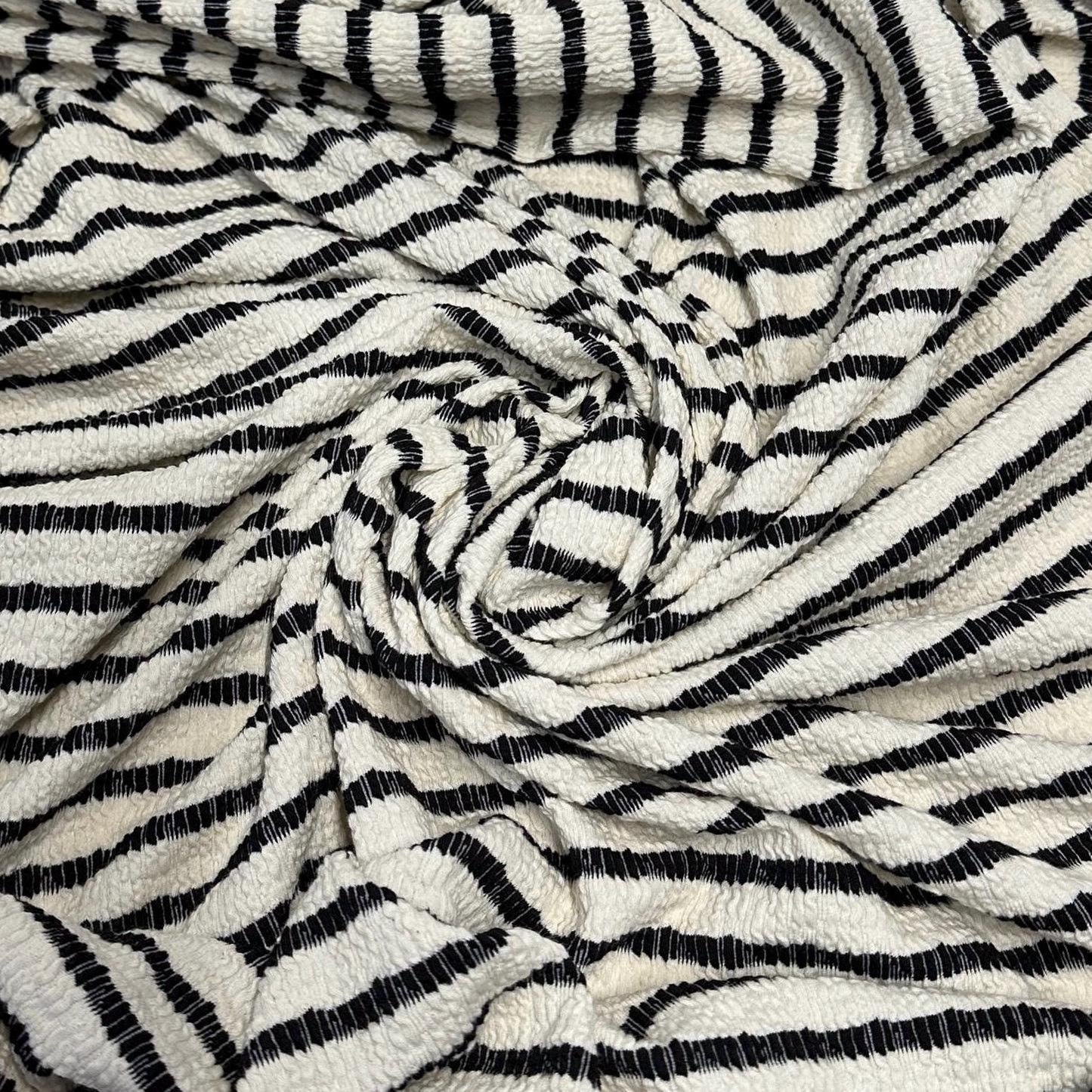 NEW COLORS! Stripe Rib Wave Knit Spandex Fabric By The Yard Cable Knit Spandex Texture Knit