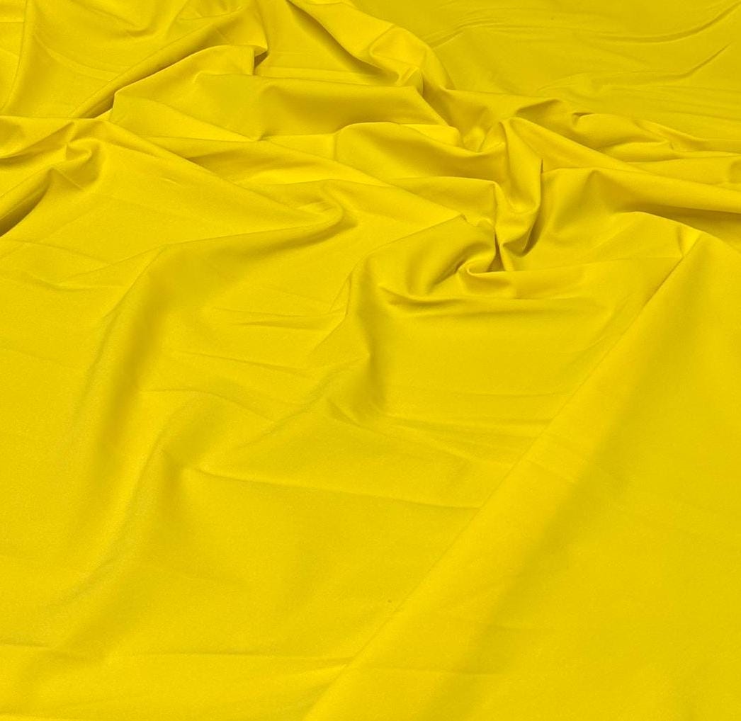 Nylon Spandex Tricot Solid Swimwear Activewear Fabric By The Yard Bright Yellow Shades