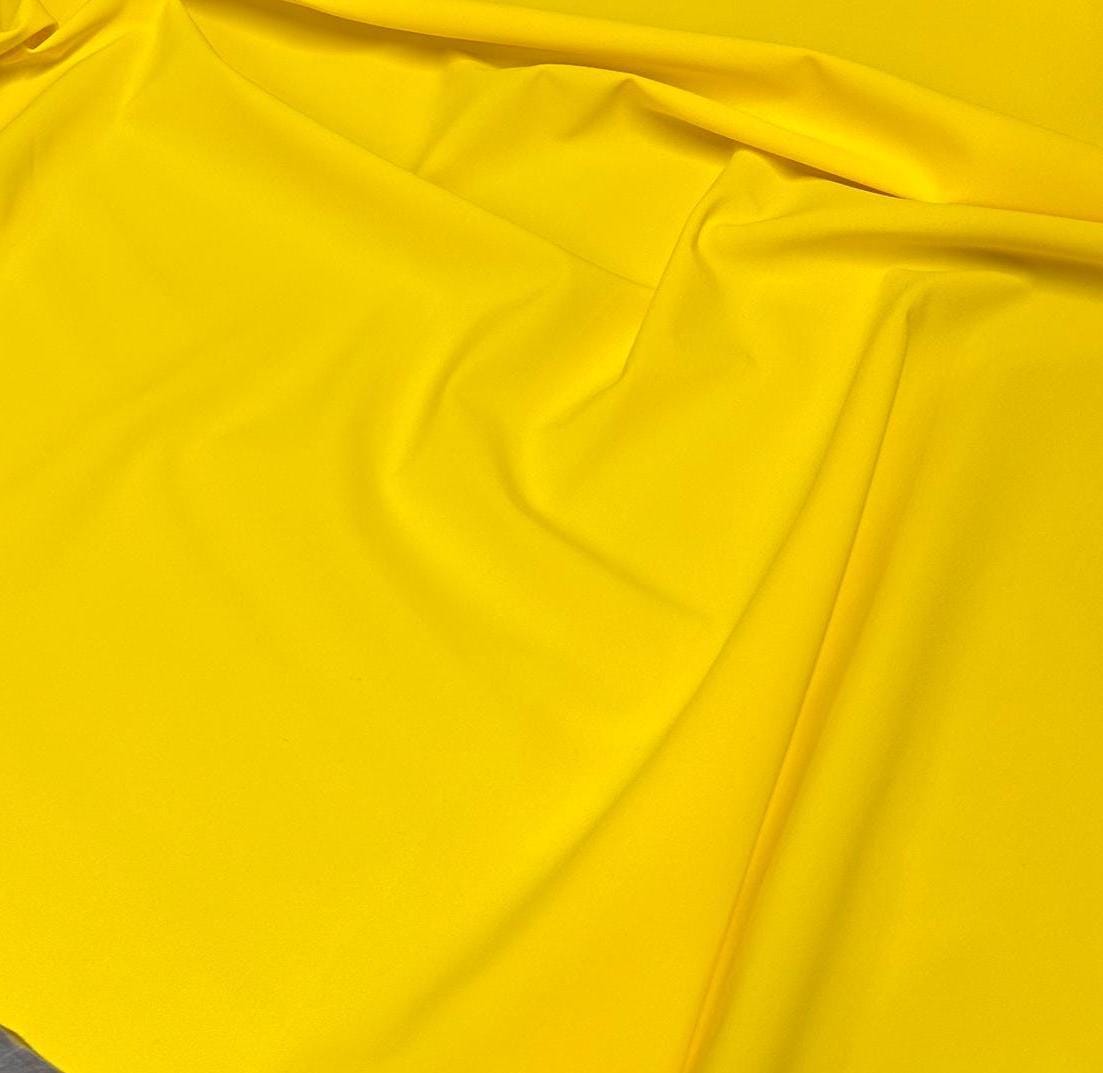 Nylon Spandex Tricot Solid Swimwear Activewear Fabric By The Yard Bright Yellow Shades