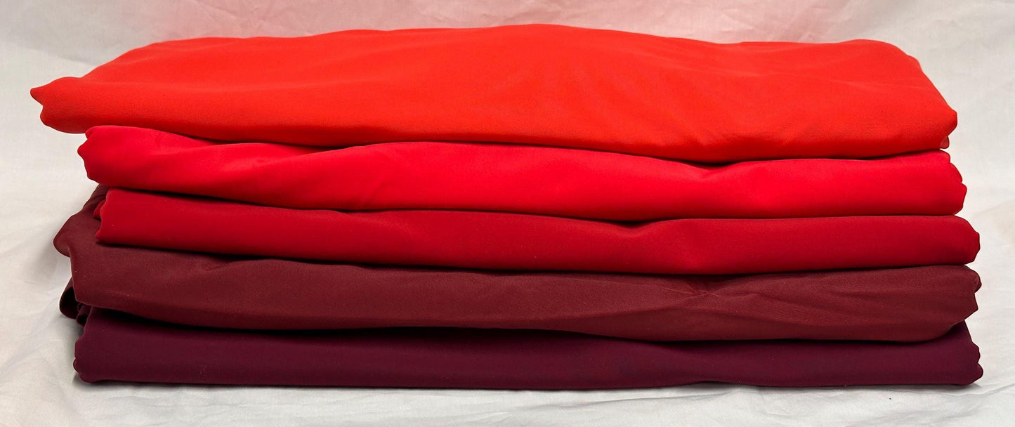 Nylon Spandex Tricot Solid Swimwear Activewear Fabric By The Yard Red Hues