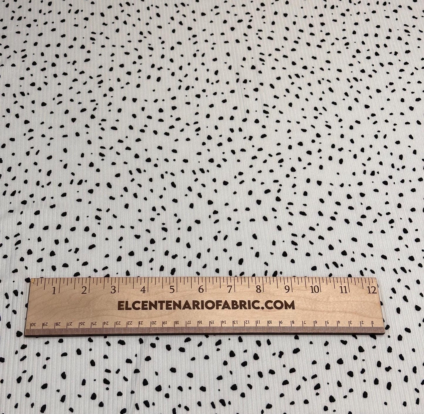 DBP 4x2 Rib Knit Mini Dot Double Brushed Polyester Spandex Vintage DitsyPolka Dot Monotone White Black Fabric By The Yard