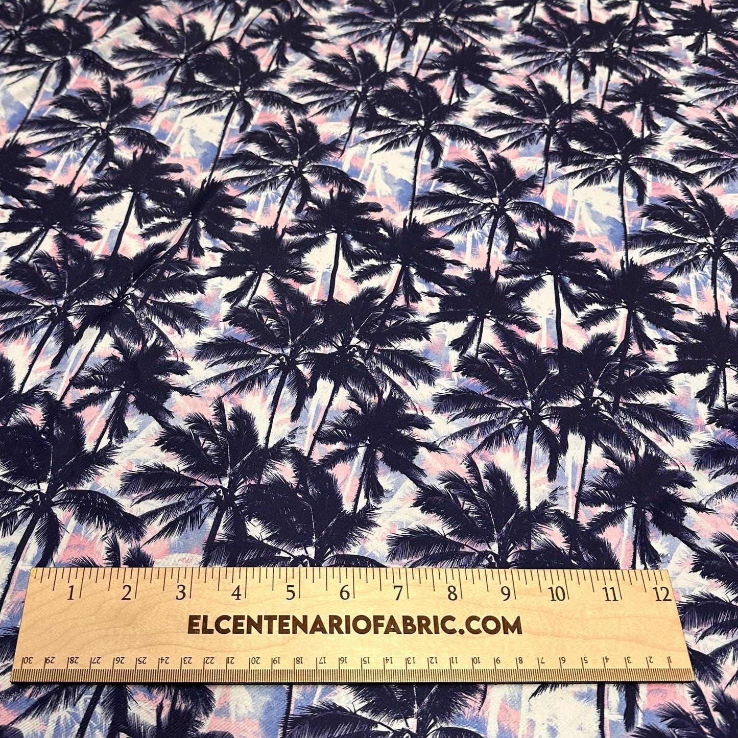 4 Way Stretch Print Nylon Spandex Fabric By The Yard Tricot Swim Wear Bikini Active Wear Tropical Ocean Palm Tree Beach Navy Pink Baby Blue