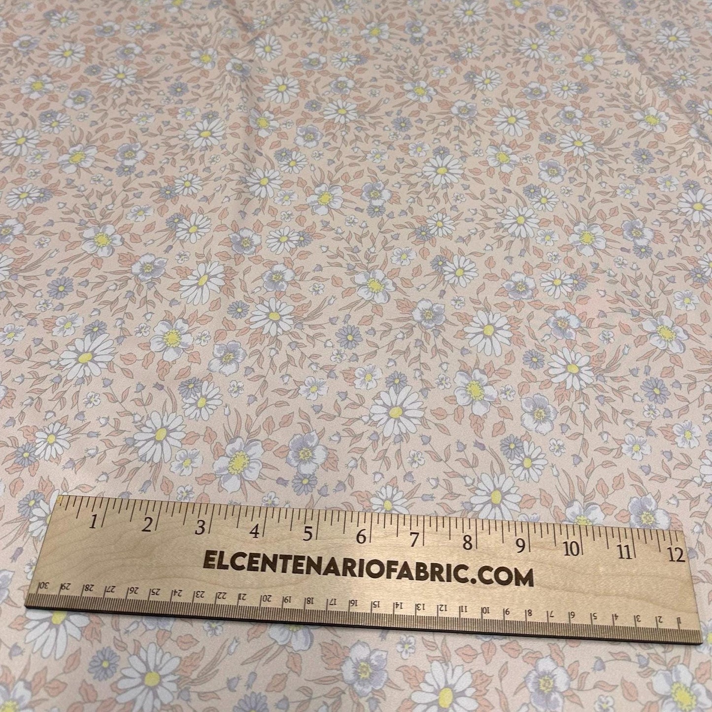 4 Way Stretch Tricot Print Spandex Fabric By The Yard Tricot Swim Wear Bikini Soft Pastel Small Ditsy Flower Foral Peach Daisy