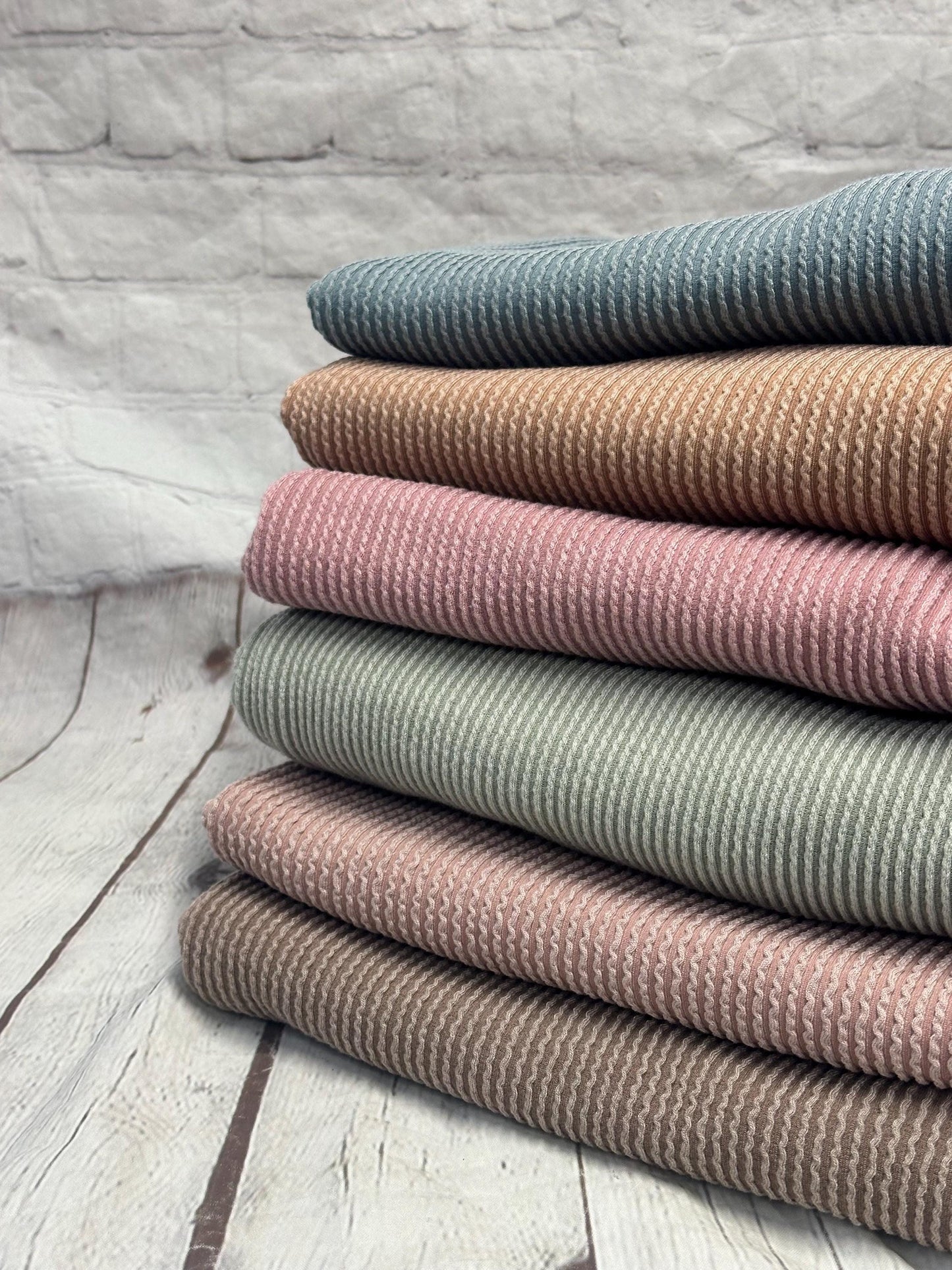 NEW COLORS! Texture Street Rib Wave Knit Spandex Fabric By The Yard Urban Rib Cable Knit Spandex Texture Knit #5