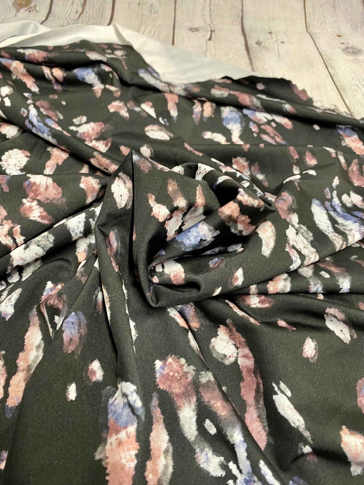 4 Way Stretch Print Nylon Spandex Fabric By The Yard Tricot Swim Wear Bikini Active Wear Tie Dye Animal Print Black Multi Print 280 GSM