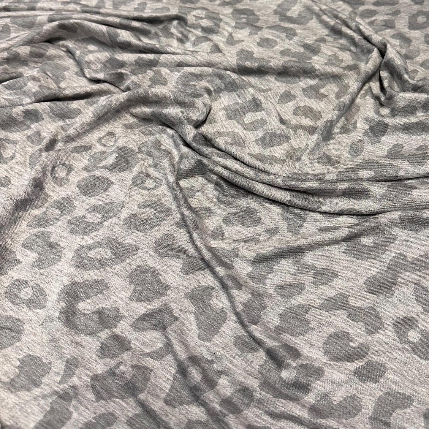 Bamboo Spandex French Terry Leopard Animal Print