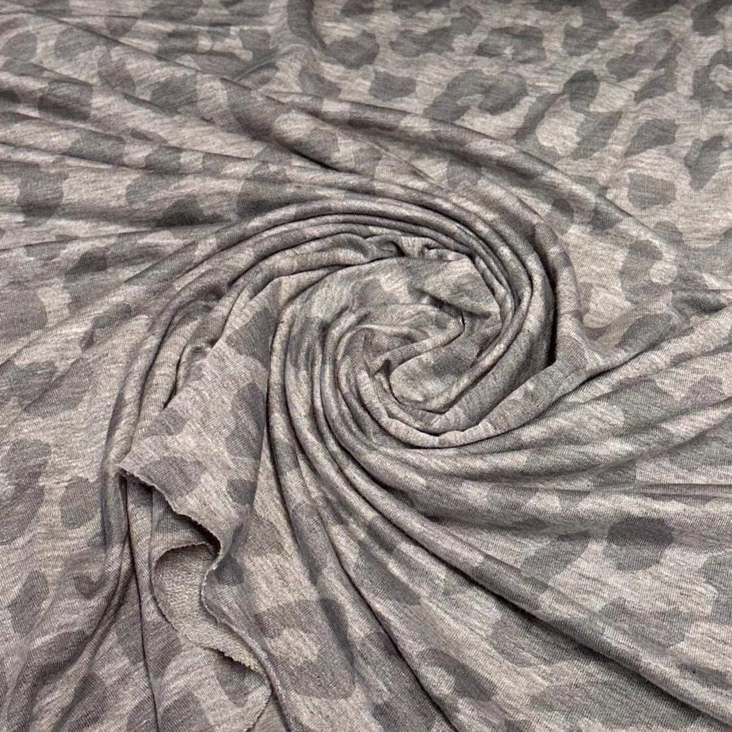Bamboo Spandex French Terry Leopard Animal Print
