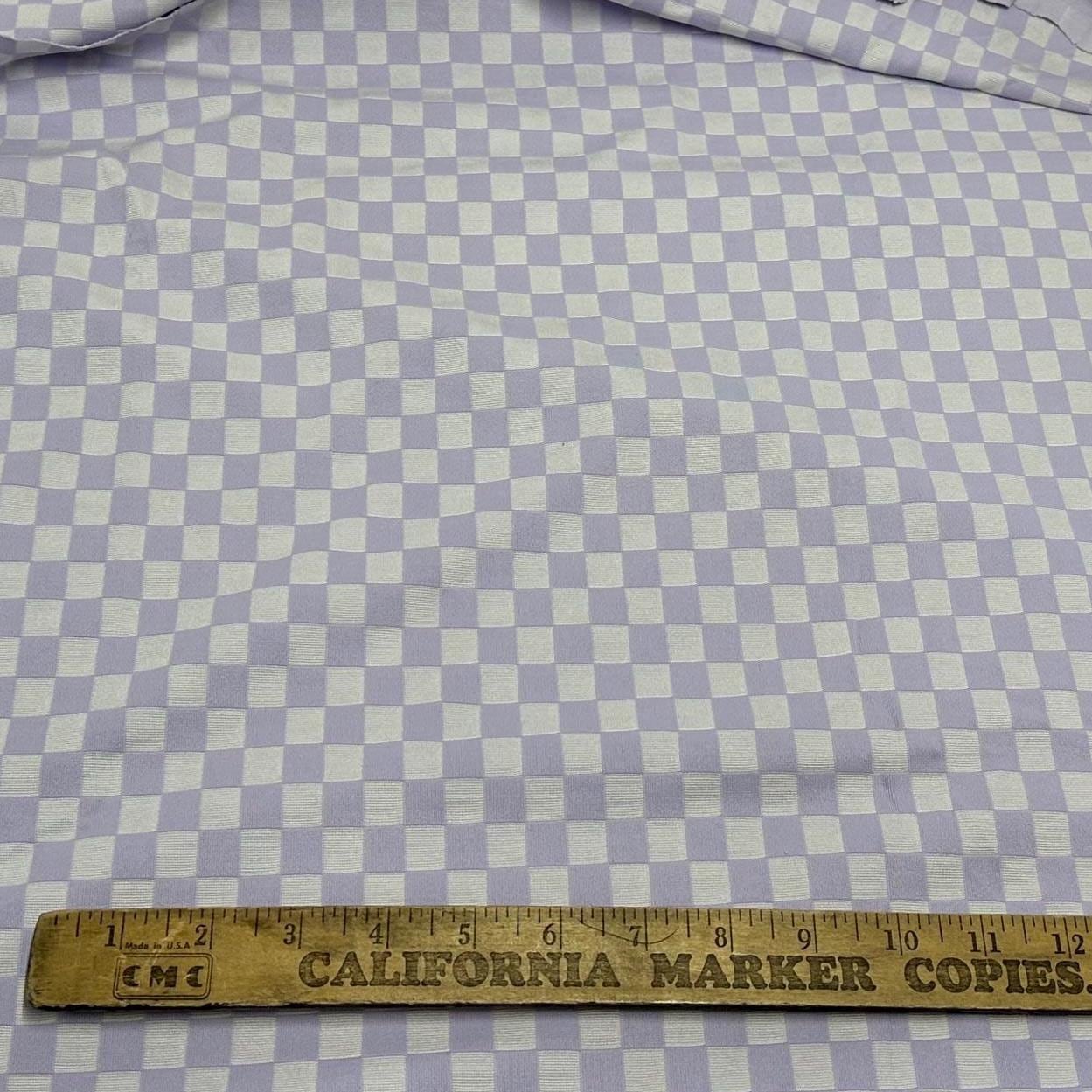 4 Way Stretch Print Nylon Spandex Fabric By The Yard Swim Wear Bikini Active Wear Lavender Checkered Speed Check