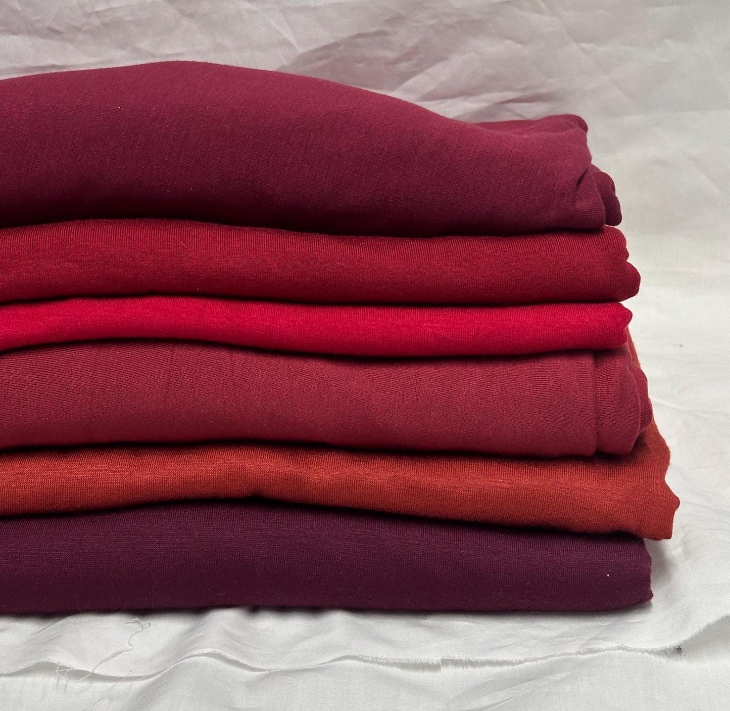 New Colors! 4-Way Stretch Bamboo Fabric| Soft Bamboo Spandex | Fabric By The Yard | For Dresses, Cardigans and Blouses | Red Wine Hue Color