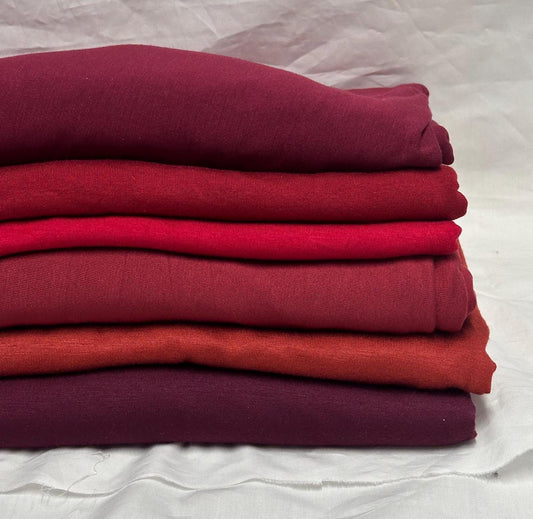 New Colors! 4-Way Stretch Bamboo Fabric| Soft Bamboo Spandex | Fabric By The Yard | For Dresses, Cardigans and Blouses | Red Wine Hue Color