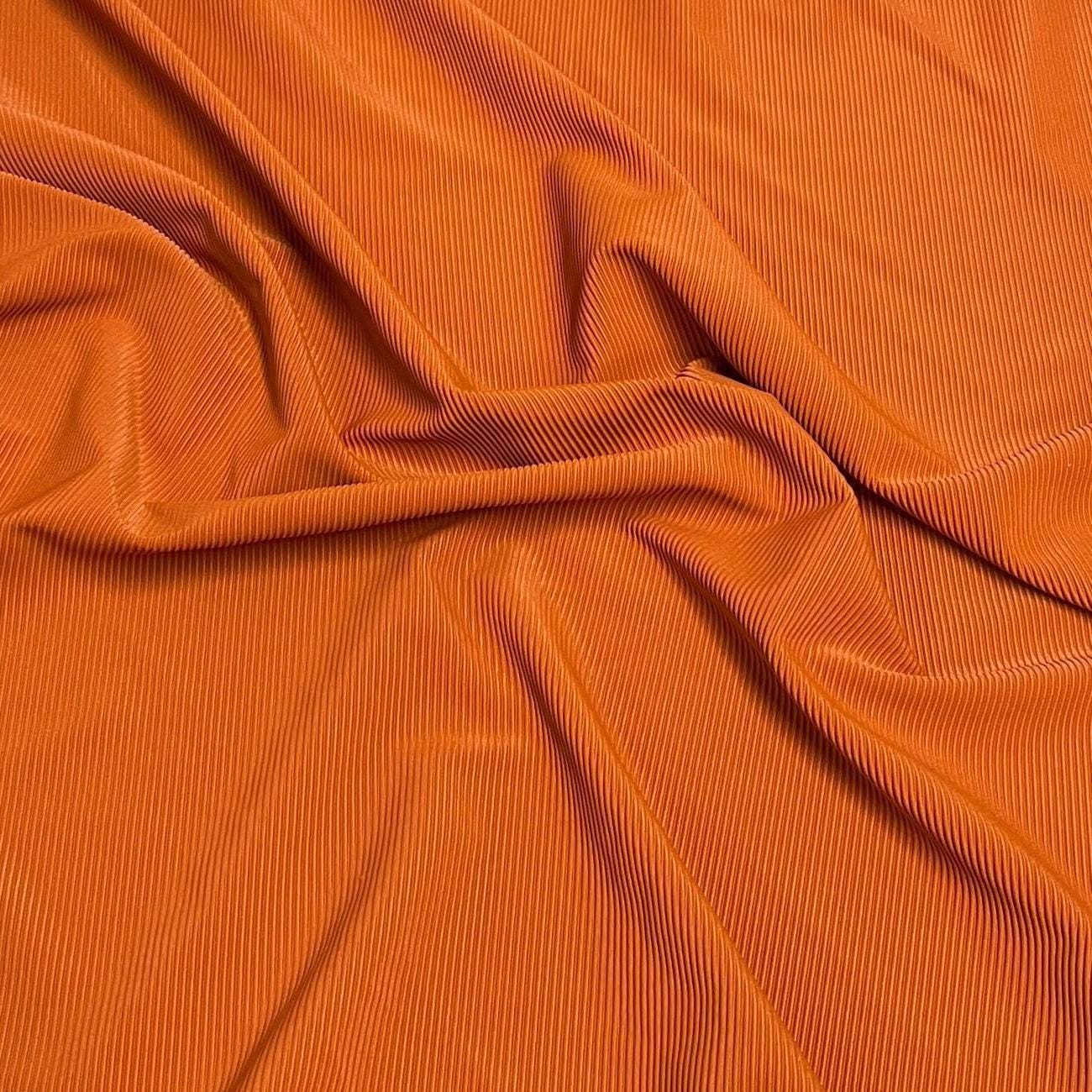 Premium 4-Way Stretch Ribbed Nylon Spandex Fabric for Swimwear Fabric By The Yard Rust