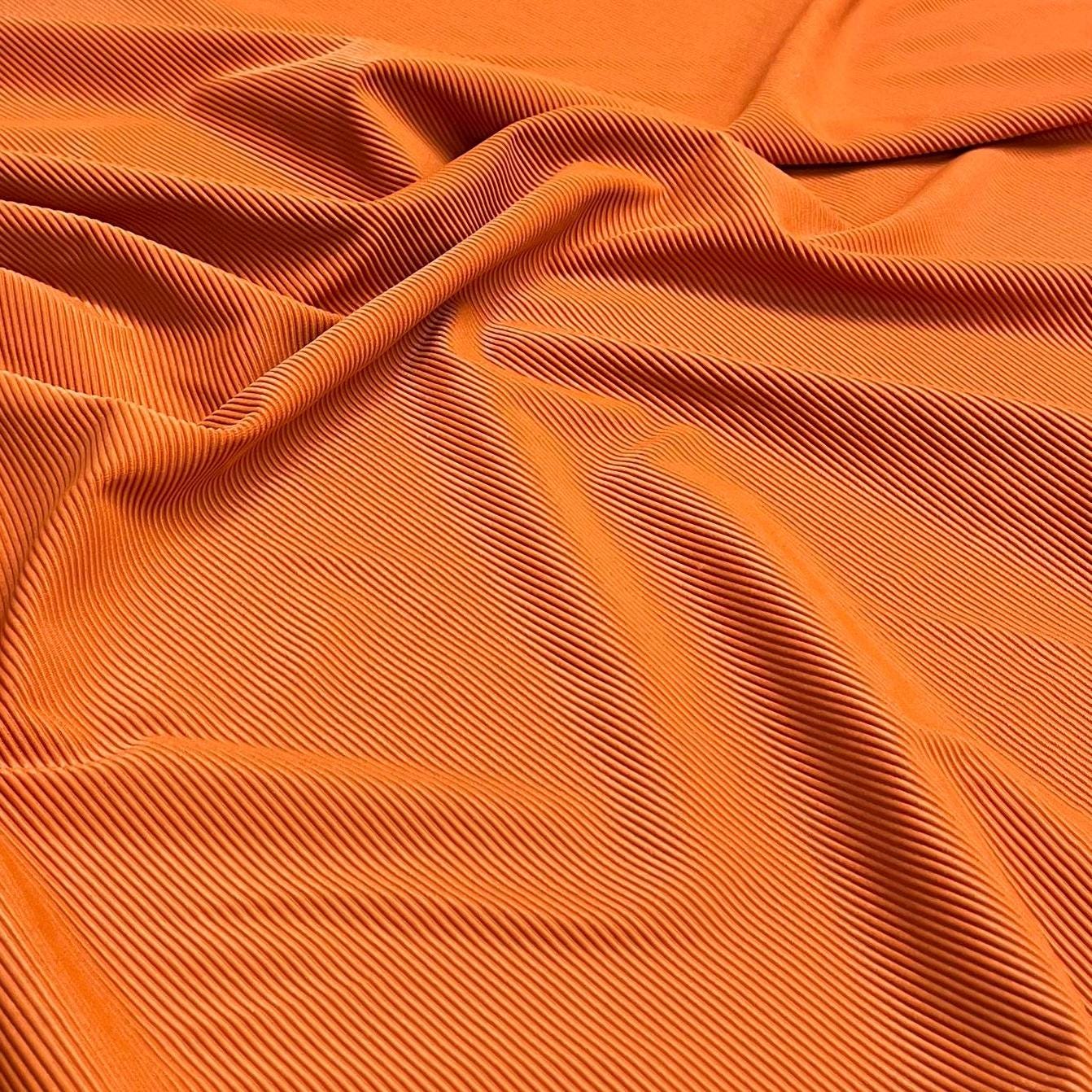 Premium 4-Way Stretch Ribbed Nylon Spandex Fabric for Swimwear Fabric By The Yard Rust