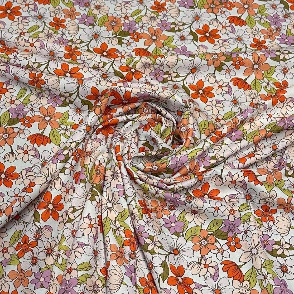 Airflow Woven Print Fabric By The Yard Multi Color Summer Floral Print