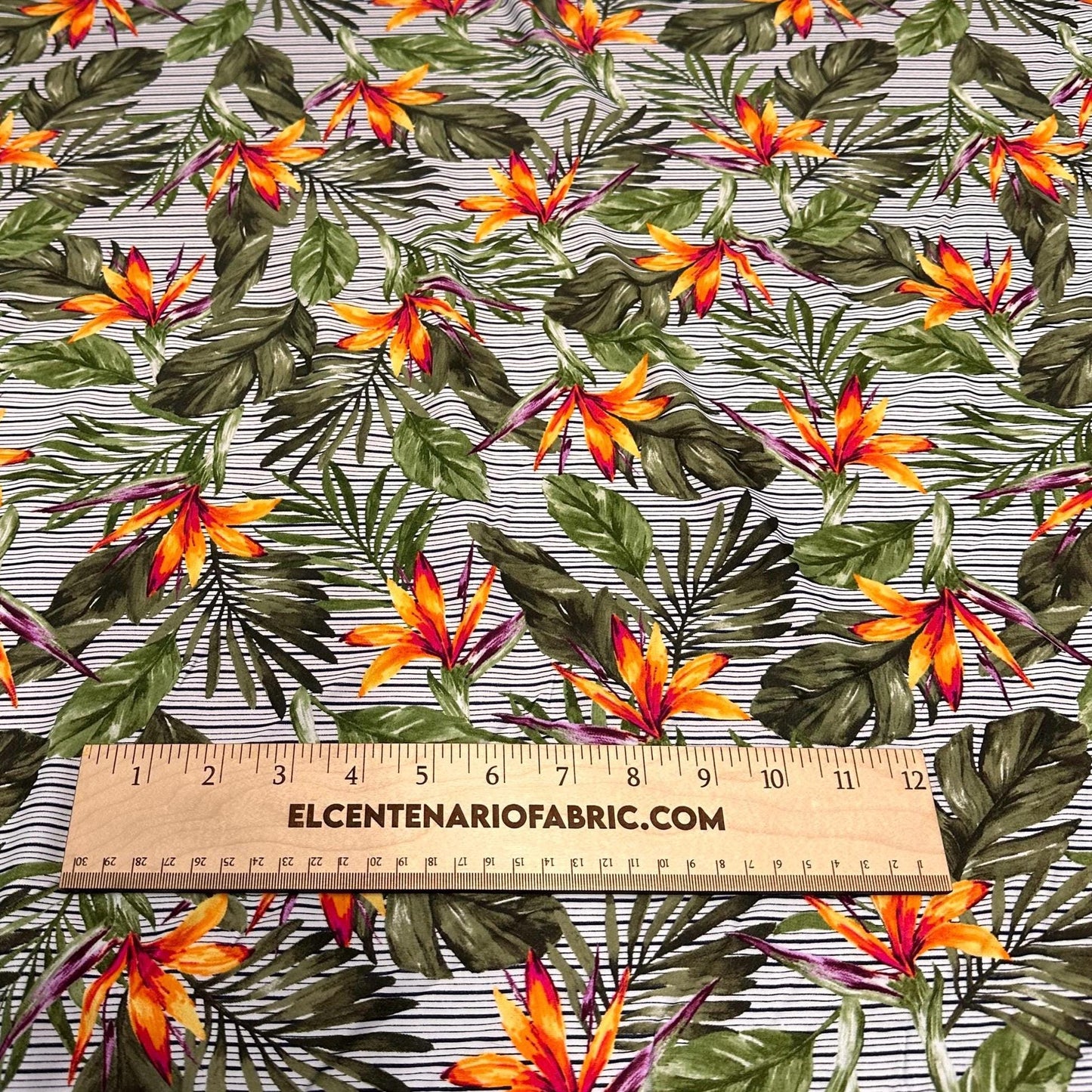 4 Way Stretch Print Nylon Spandex Fabric By The Yard Tricot Swim Wear Bikini Active Wear Striped Tropical Floral Flower Bird of Paradise