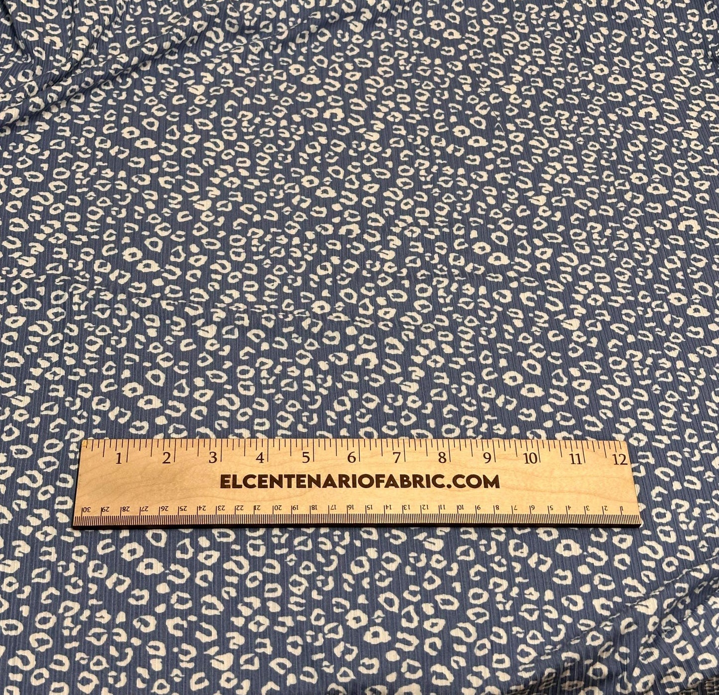 DBP 4x2 Rib Knit Mini Animal Double Brushed Polyester Spandex Vintage Leopard Cheetah Monotone Denim Fabric By The Yard