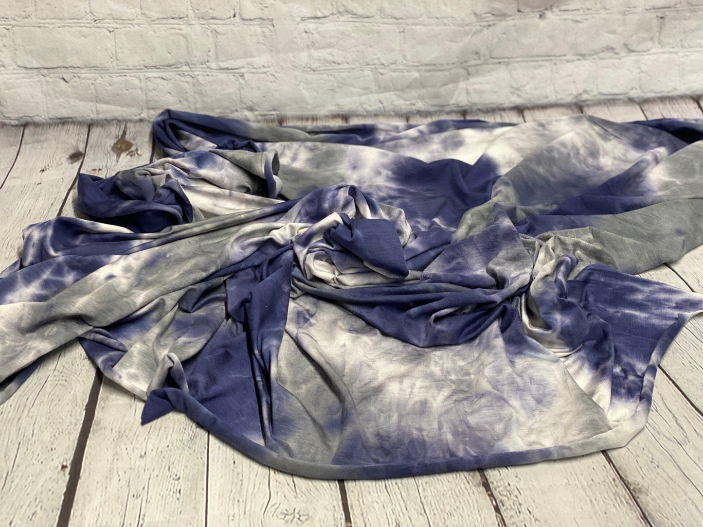 Bamboo Spandex Denim Tie Dye Print Fabric by The Yard