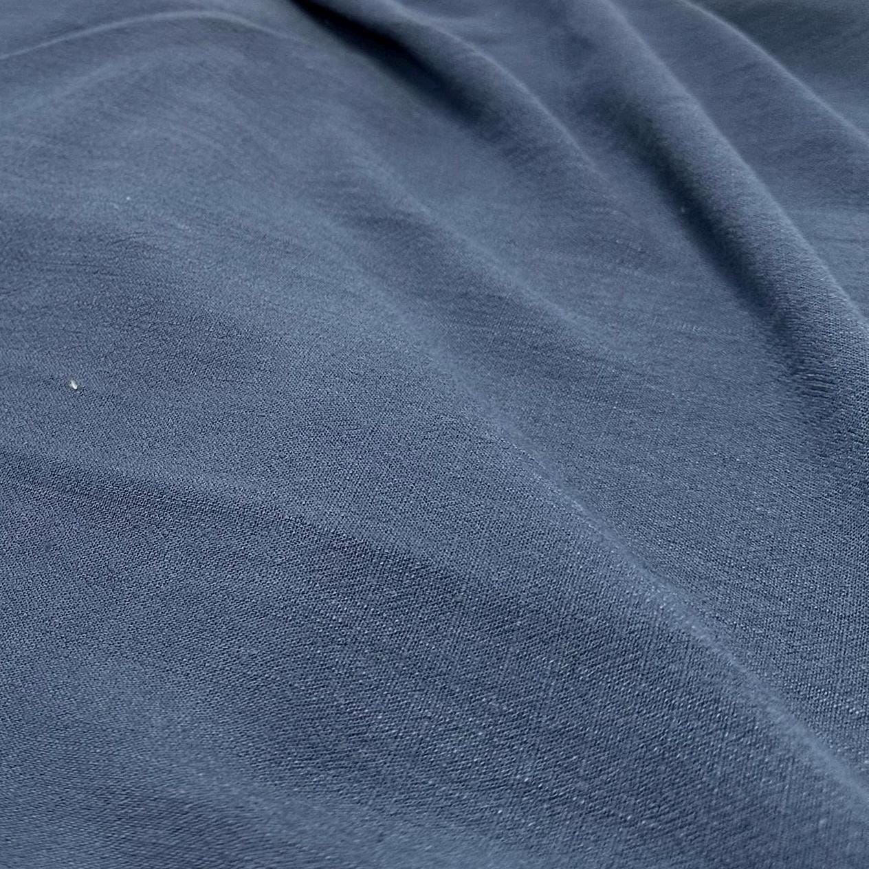 Rayon Linen Blend Soft Woven Fabric By The Yard 240 GSM Blues #3