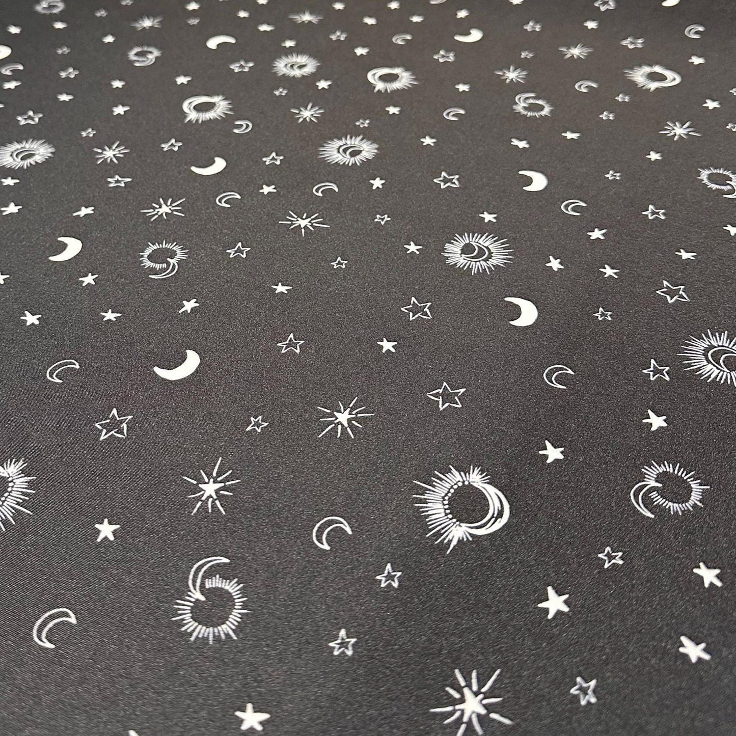4 Way Stretch Print Nylon Spandex Fabric By The Yard Tricot Swim Wear Bikini Active Wear Crescent Moon Galaxy Star Print 280 GSM