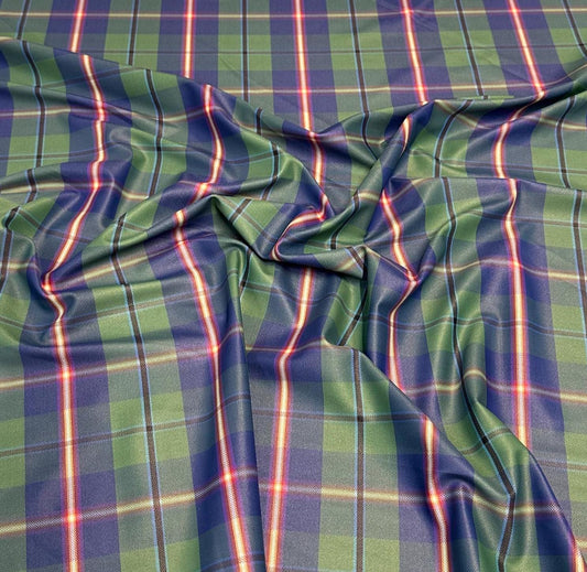 4 Way Stretch Assorted Print Nylon Spandex Fabric By The Yard Tricot Swim Wear Bikini Activewear Swim Green Blue Print Plaid Print