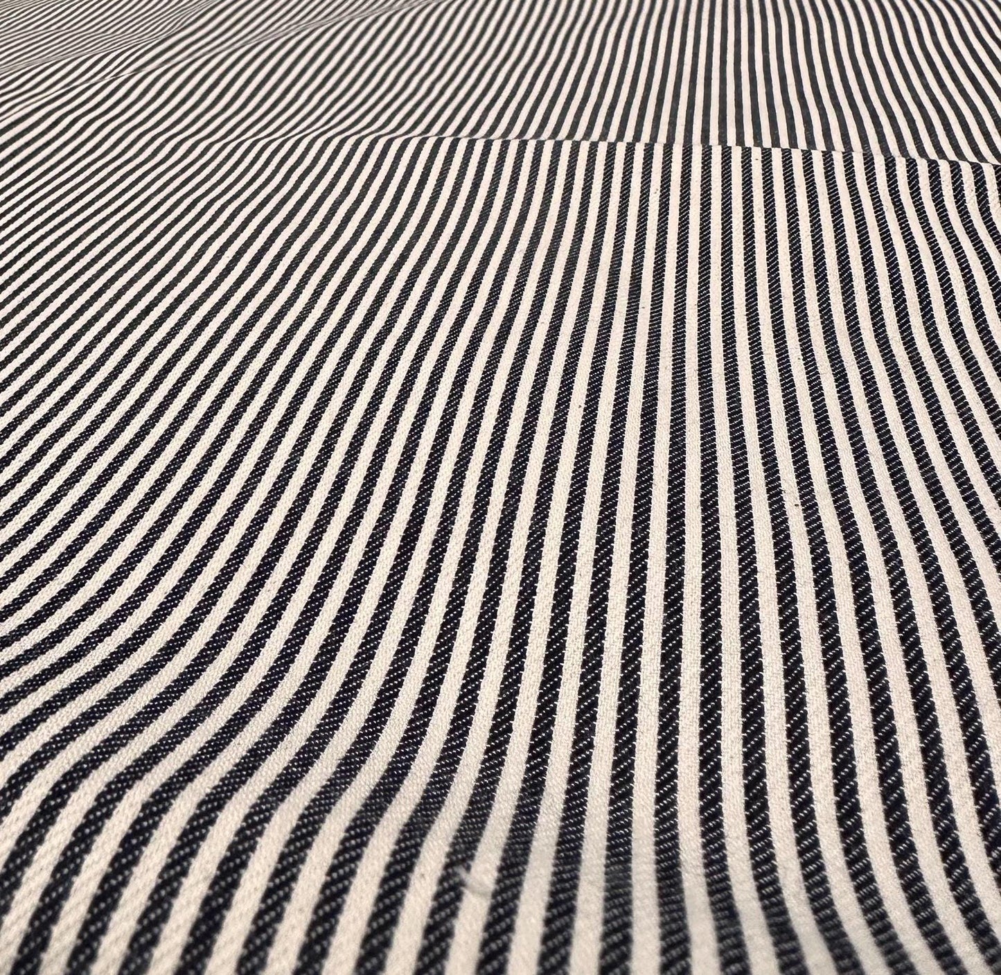 100% Cotton Hickory Striped Denim Navy 70 Inch