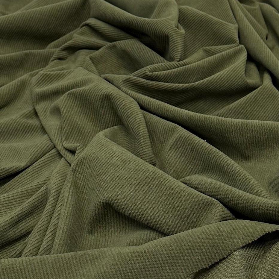 2 Way Stretch Corduroy Fabric By The Yard Polyester Solid Fall Fabric