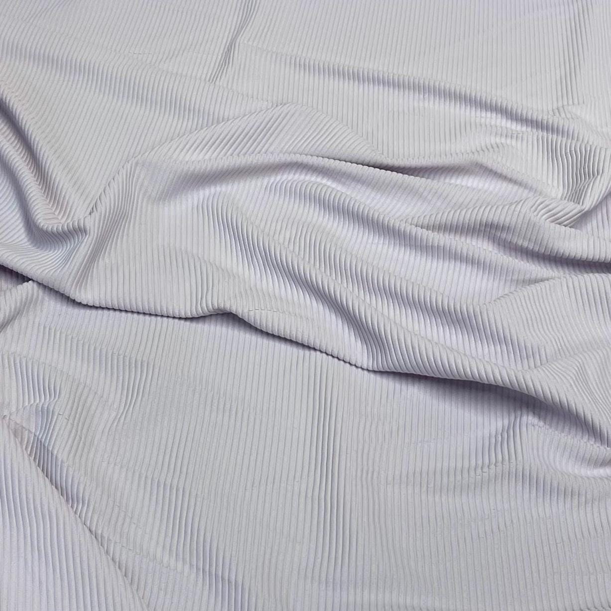 Premium 4-Way Stretch Ribbed Nylon Spandex Fabric for Swimwear Fabric By The Yard Lt Lilac