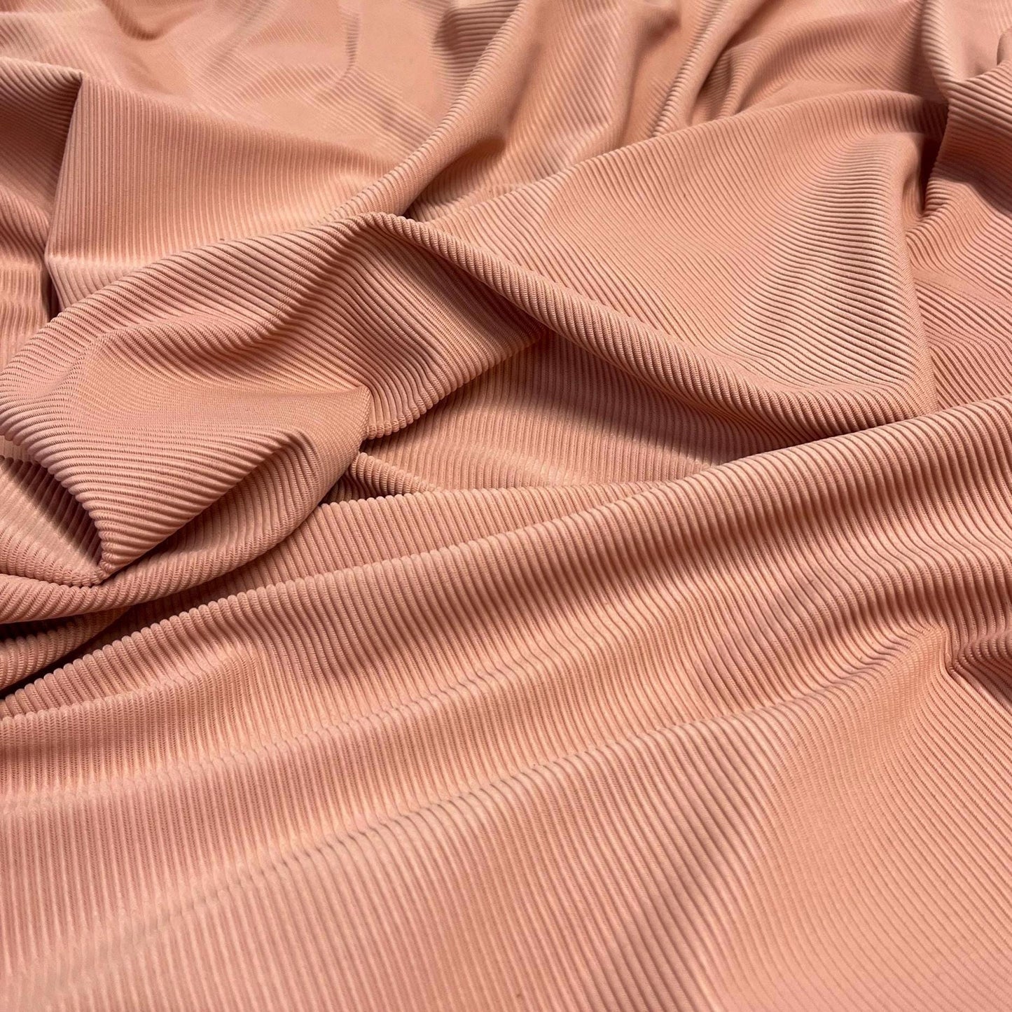 Premium 4-Way Stretch Ribbed Nylon Spandex Fabric for Swimwear Fabric By The Yard Rose