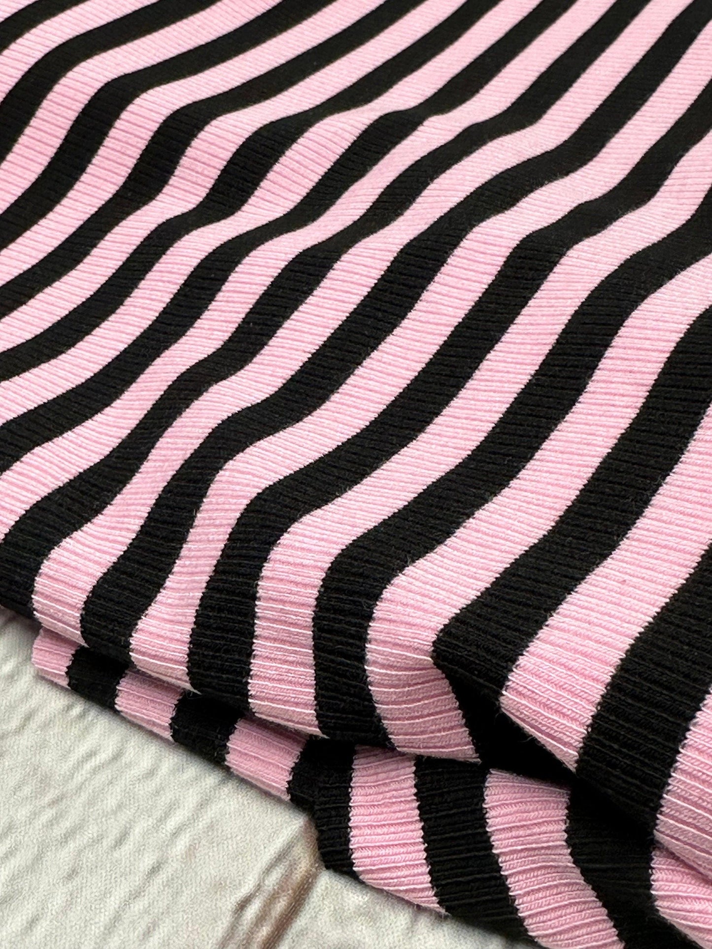 DBP 4x2 Rib Knit Stripe Polyester Fabric By The Yard