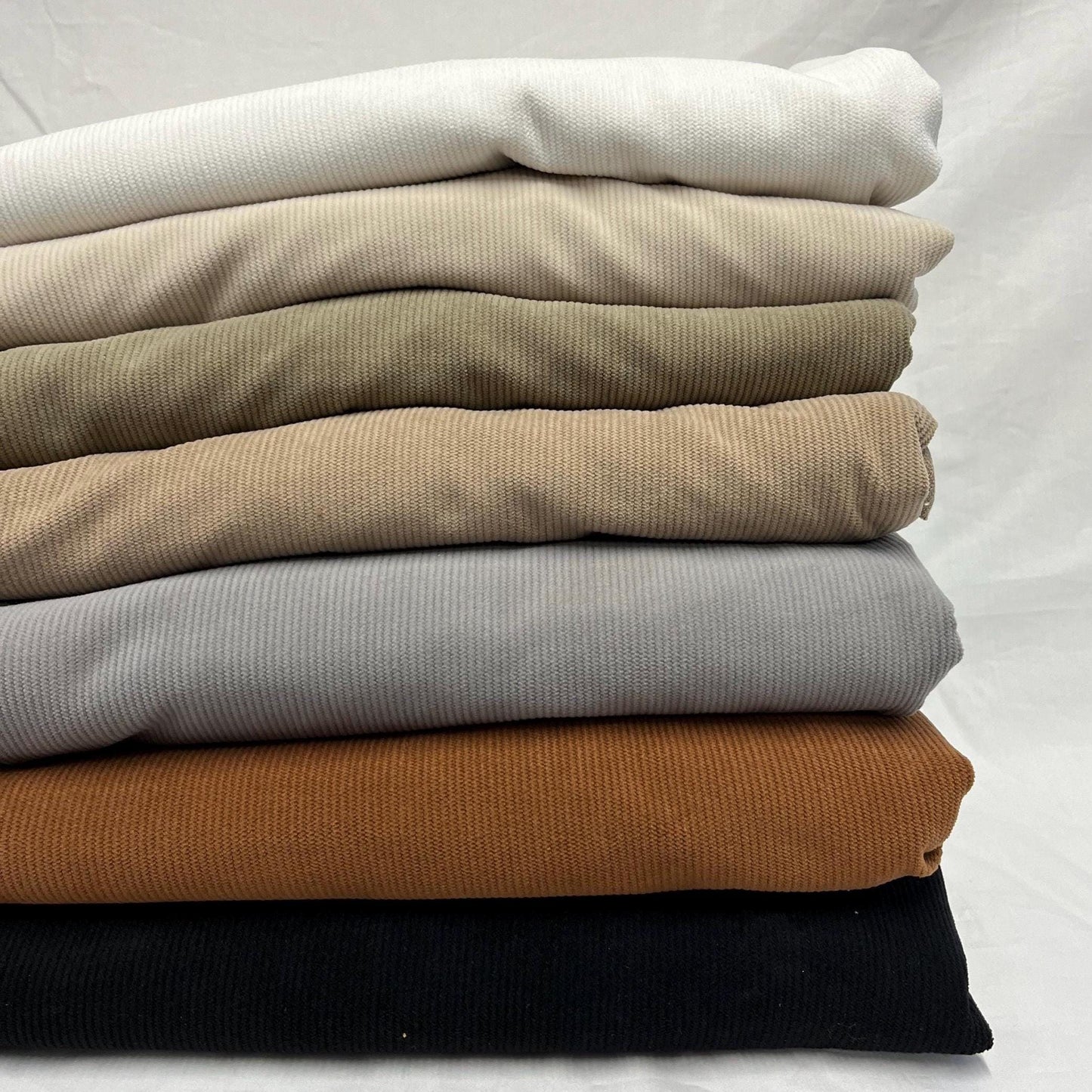 2 Way Stretch Corduroy Fabric By The Yard Polyester Solid Fall Fabric Neutral Colors
