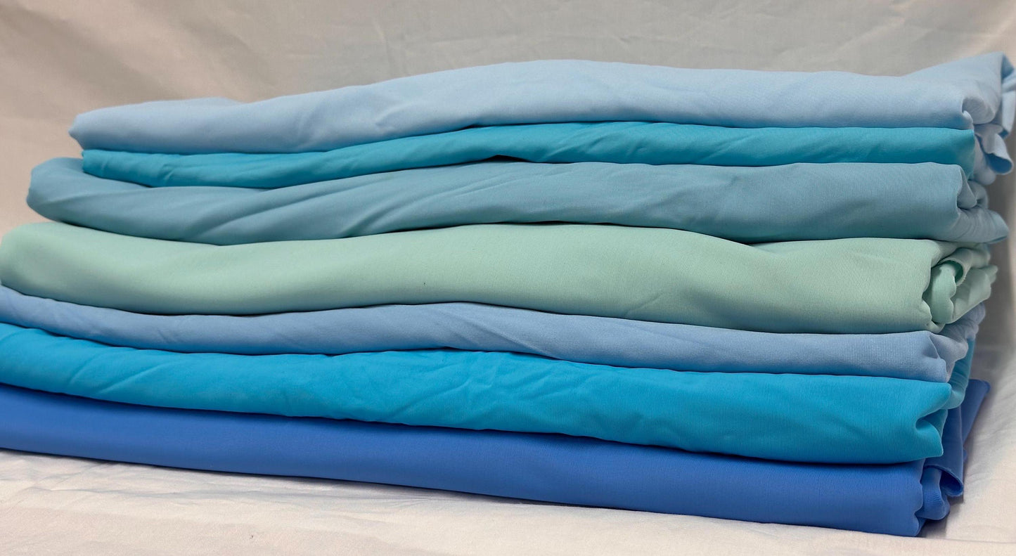 Nylon Spandex Tricot Solid Swimwear Activewear Fabric By The Yard Light Blue Shades Hue