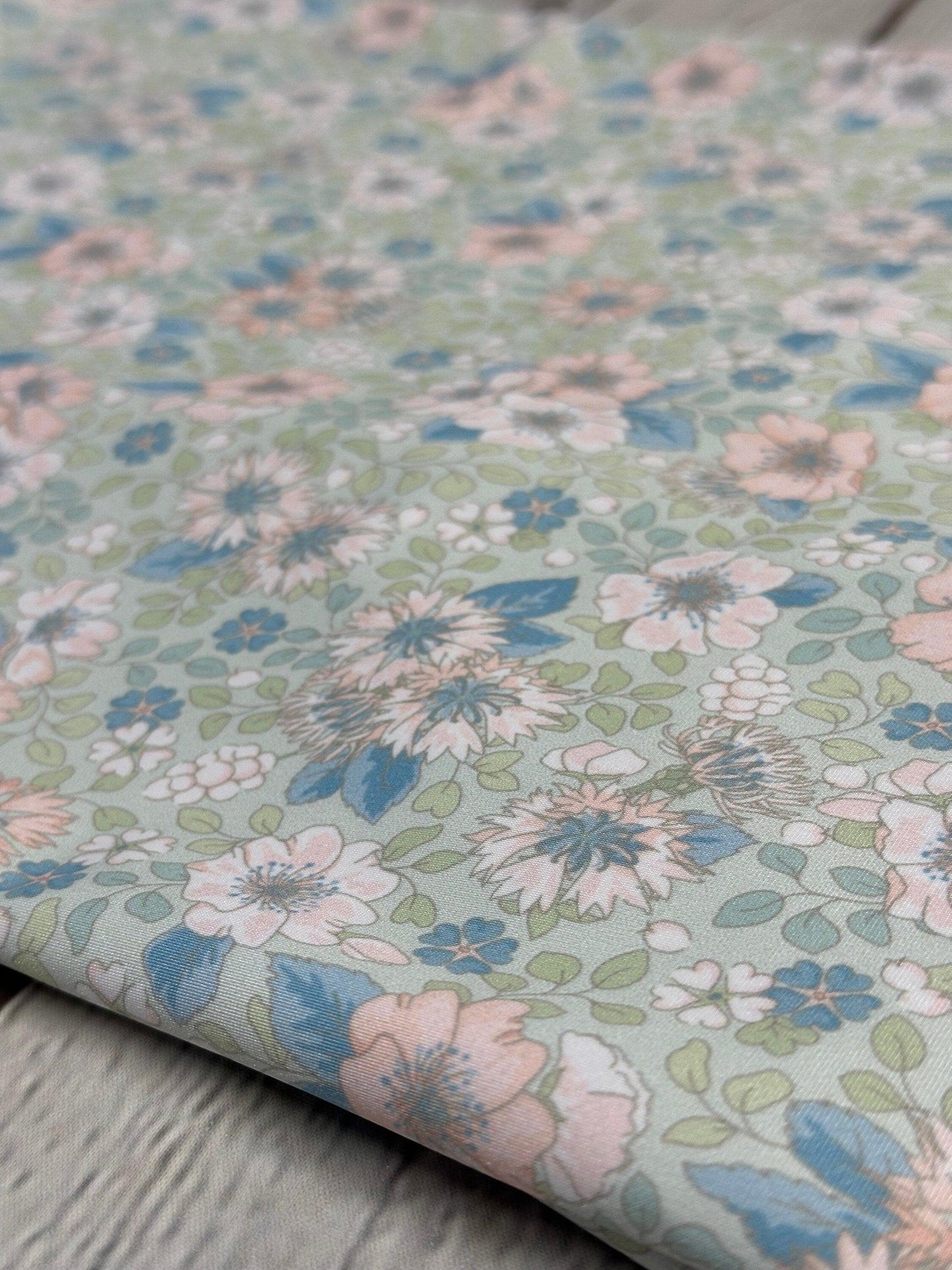 4 Way Stretch Tricot Print Spandex Fabric By The Yard Tricot Swim Wear Bikini Soft Pastel Small Ditsy Flower Foral Sage Rose Daisy