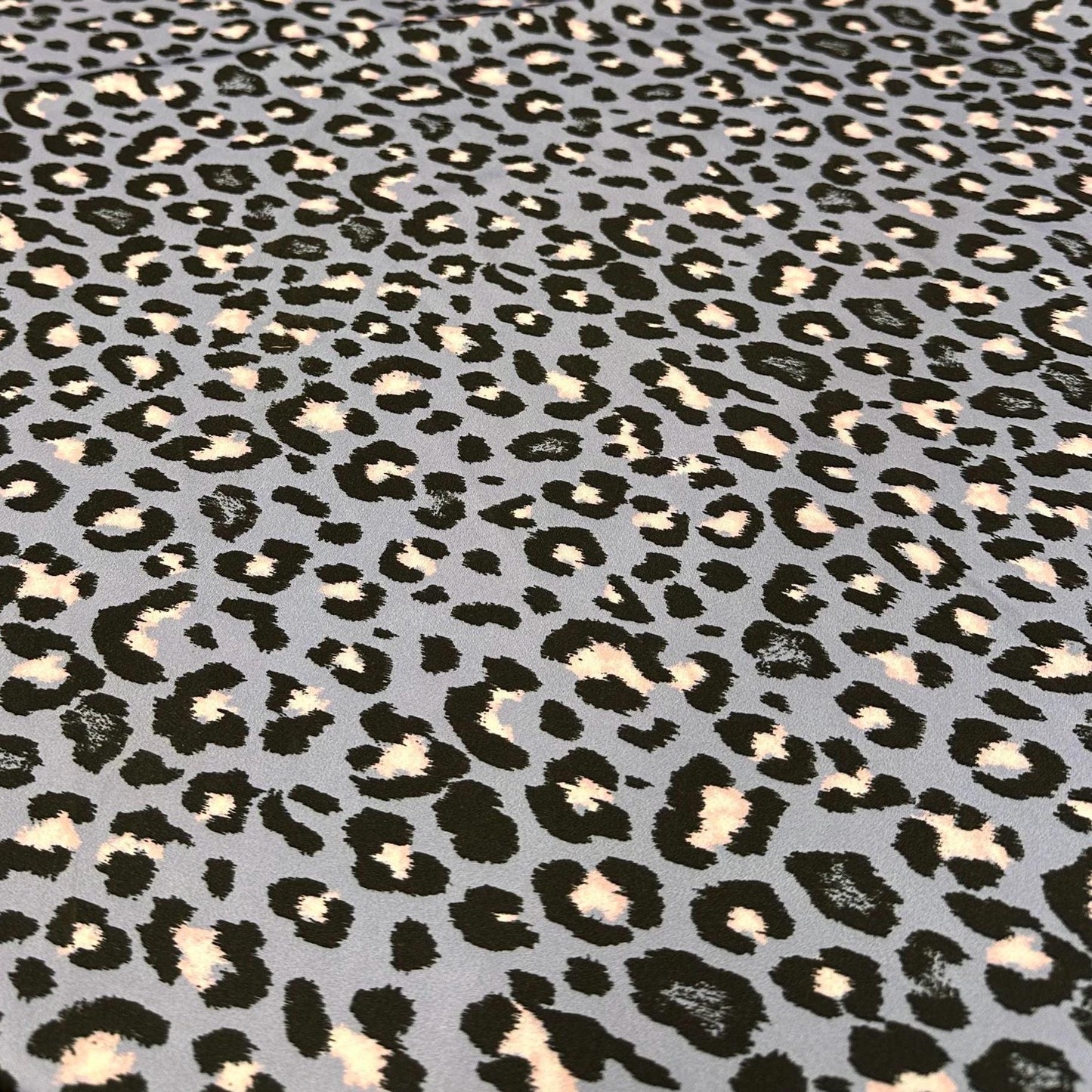 4 Way Stretch Print Nylon Spandex Fabric By The Yard Tricot Swim Wear Bikini Active Wear Denim Blue Animal Cheetah Leopard Print 280 GSM