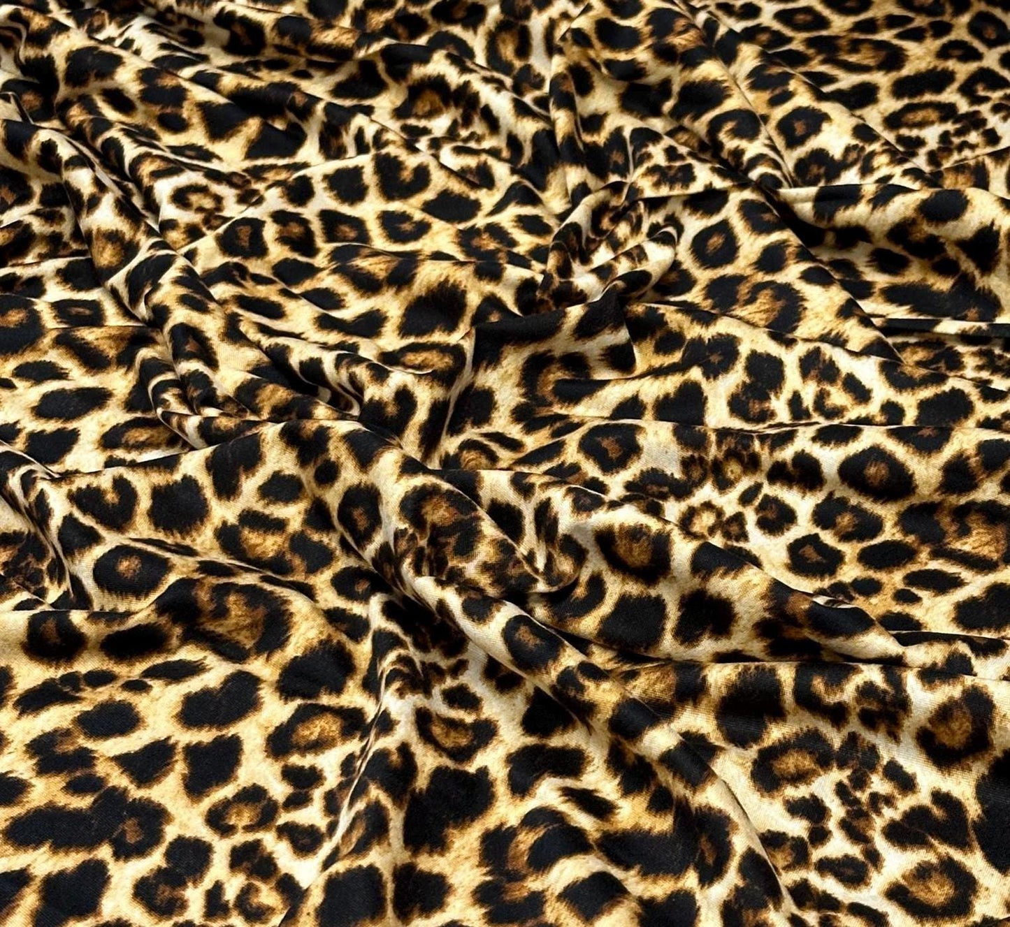 DBP Double Brushed Poly Spandex DTY Print Cheetah Animal Loepard Print By The Yard